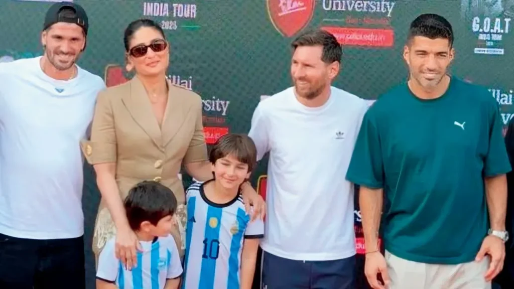Lionel Messi, Messi India tour, Messi India tour video, Kareena Kapoor Khan, Bebo, Taimur Ali Khan, Jeh Ali Khan, Messi Bollywood crossover, celebrity crossover news, football news, sports entertainment, viral video, global pop culture, entertainment news