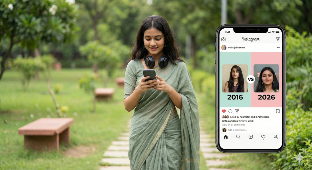 2026 is the new 2016 Trend, Silent Walking Benefits, Kriti Sanon Olive Saree, Indian Lifestyle Trends ,January 2026, Ananya Panday Instagram, Wedding Guest Fashion 2026