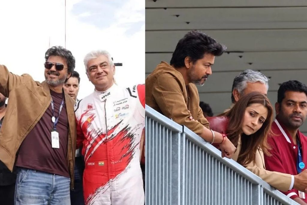 Trisha Krishnan Joins TN CM Vijay And TVK Minister At Ajith Kumar's Silverstone Le Mans Race: Watch Viral Videos!
